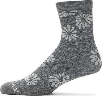 Smartwool Everyday Floral Crew Socks Womens Crew Cut Socks Shoes Medium Gray : LG (Womens Shoe 10-12.5), Merino/Nylon/Wool