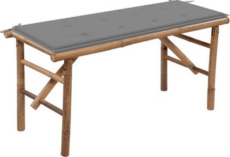 vidaXL Vidaxl - Banco De Jard&iacute;n Plegable Con Coj&iacute;n Bamb&uacute; 118 Cm
