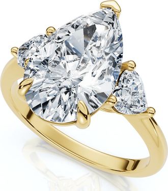 Pompeii3 Certified 3.40Ct Pear & Heart Engagement Ring 14k Gold or Platinum Lab Grown
