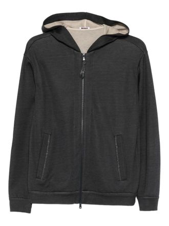Brunello Cucinelli zip fastening cotton hoodie - Grijs