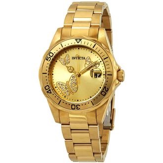 Invicta Angel Gold Dial Yellow Gold-plated Ladies Watch 12505