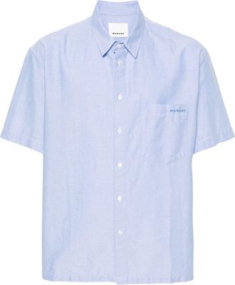 Isabel Marant Iggy logo-embroidered shirt - men - Cotton - M - Blue