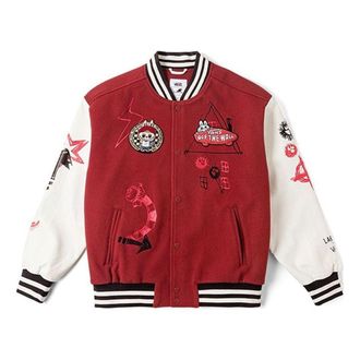 Vans x THE MONSTERS Baseball Jacket White Red VN000JFB7BF