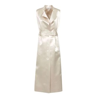 Philosophy di Lorenzo Serafini Jassen, Dames, Beige, S, Duchesse Ivory Sleeveless Blazer
