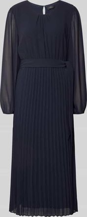 s.Oliver Black Label Tailliertes Freizeitkleid mit Tailleng&uuml;rtel zum Binden in Marine, Gr&ouml;&szlig;e 34