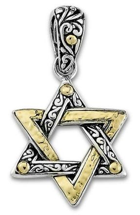 Samuel B. Stering Silver & 18K Gold Star of David Pendant in Silver And Gold at Nordstrom Rack