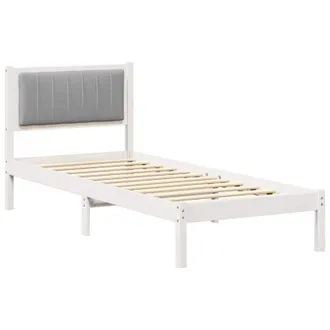 vidaXL Bed Frame with Upholstered Headboard Light Grey 80 x 200 cm vidaXL