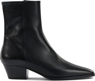 Aeyde Zwarte enkellaarzen voor vrouwen - Dames - Cowboylaarzen - Zwart - 37 EU - Leer - Schoenen