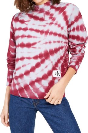 Calvin Klein Activewear Tie Dye Dream Catcher Mock Neck Cropped Sweater In Dreamcatcher Wintersky
