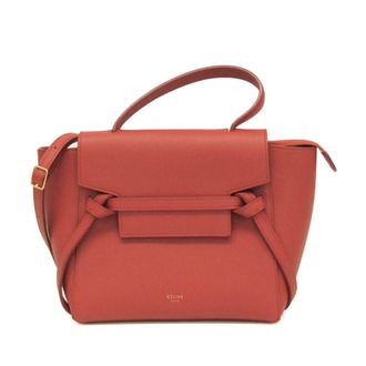 Celine Belt Bag Textured Leather Red Leather Handbag (Pre-Owned)