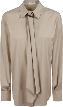 Brunello Cucinelli Dames, Blouses & Shirts, Beige, Maat: XS Katoen