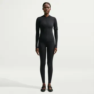 Nike Womens SKIMS Weightless High-Waisted V-Panel Leggings in Black | IR5066-054
