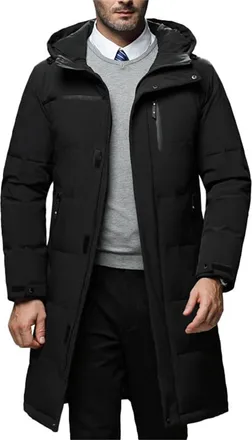 Generic Mens Outdoor Fleece Jacket Winter Waterproof Warm Ski Mountain Jackets Hood Long Jackets Men Uk Puffer Jacket MenS Winter 34 Long Sports Coats Waterpr