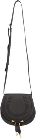 Chlo&eacute; Tassen, Dames, Zwart, ONE Size, Leer, Marcie Small Saddle Bag