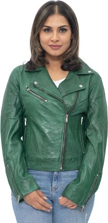 Infinity Leather Womens Leather Classic Biker Brando Jacket-Baku