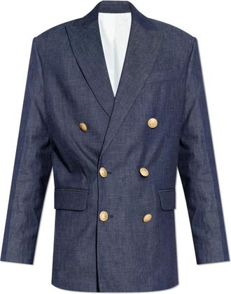 Dsquared2 Double-breasted Blazer - Heren - Blazers - Blauw - S - Katoen - Jassen