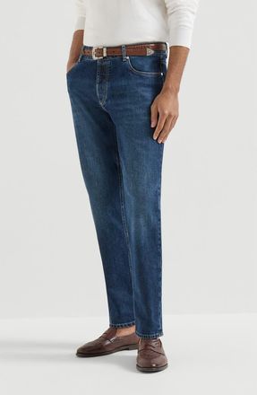 Brunello Cucinelli Traditional fit five-pocket trousers in Denim at Nordstrom, Size 52 It