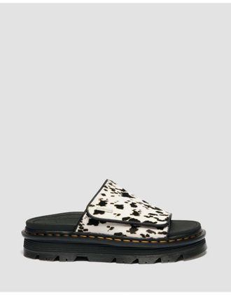 Dr. Martens Dr. Martens - ZebZag - Sliders in cavallino neri con stampa dalmata-Nero