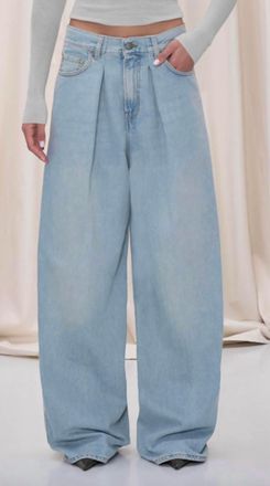 Haikure Candy Pleat Jean In Emerald Blue
