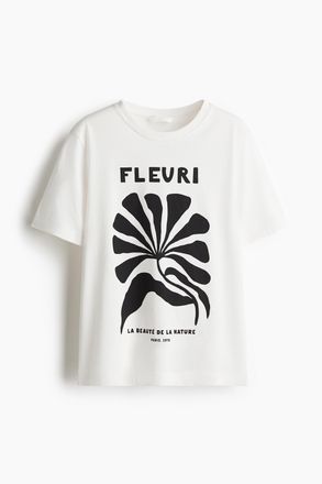 H&M T-Shirt mit Print - White