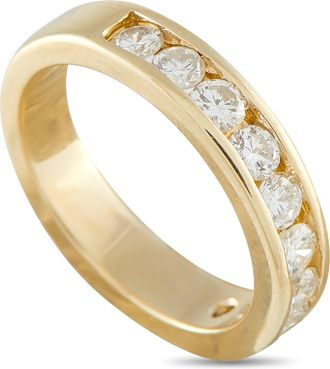 Luxury Bazaar 14K Yellow Gold 0.75 ct Diamond Half Eternity Ring MF13-012026