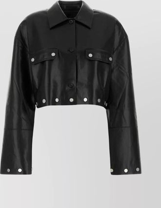 Nanushka kassie shirt in synthetic leather