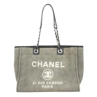 Chanel Pre-owned Tote Bags, female, Gray, Size: ONE SIZE Pre-owned Vintage Tote Bag