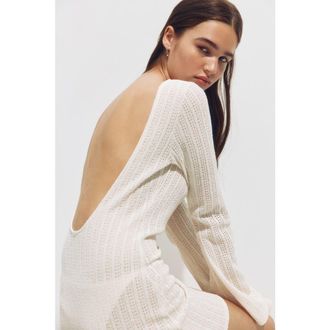 H&M Boat-neck beach dress in White at Nordstrom, Size X-Small
