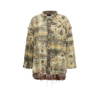 R13 Bicolor Cotton Pattern Womens Shirt