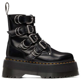Dr. Martens Jadon Max Hardware Buttero Leather Womens Ankle Boots - Black - Size:UK 6.5