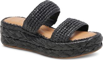 Dolce Vita Corla Braided Platform Slide Sandal in Onxy Raffia at Nordstrom Rack, Size 7.5