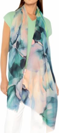 Kinross Cashmere Womens Femme Floral Print Scarf In Multicolor