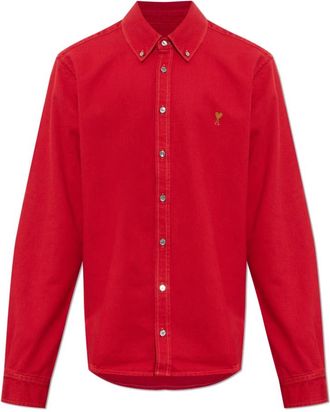 Ami Denim Shirt - Heren - Spijkeroverhemden - Rood - M - Denim - Overhemden
