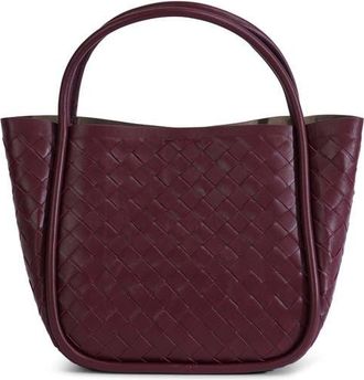 FURNIQ Portland Woven Leather Top Handle Bag in Burgundy at Nordstrom