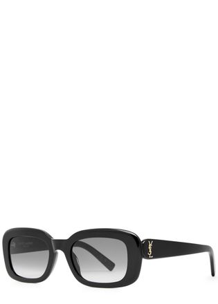 Saint Laurent Rectangle-frame Womens Designer Sunglasses - Acetate - Black - One Size