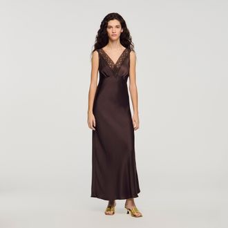 Sandro Lace collar maxi dress