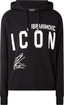 Dsquared2 Hoodie met Ibrahimovic Print - Heren - Hoodies - Zwart - 2XL - Katoen - Hoodies & sweatvesten