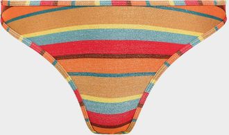 Ramy Brook Isla Glitter Striped Bikini Bottoms