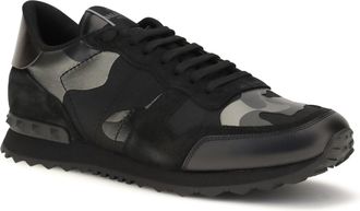 Valentino Garavani Mens Rockrunner Camouflage Laminated Sneakers Nero-Dark Rutenio-Nero-Nero-Nero Rutenio/nero/nero/nero