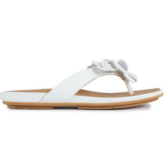 FitFlop Fitflop Womens Gracie Flower Sandals - White Leather - Size UK 5