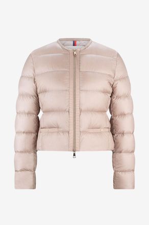 Moncler Kurze Nylon-Daunenjacke mit Ripsband Laurine