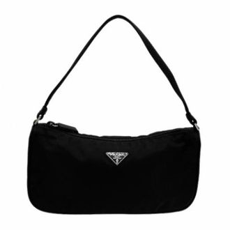 Prada Pre-owned Shoulder Bags, female, Black, Size: ONE SIZE Pre-owned Nylon Shoulder Bag