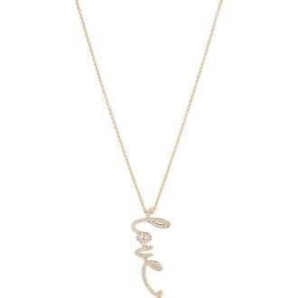 Nadri Cirque Love Pav&eacute; Cubic Zirconia Pendant Necklace in Gold at Nordstrom