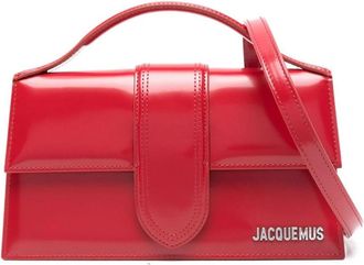 Jacquemus Le Bambino Long Top Handle Bag - Dames - Handtassen - Rood - ONE Size - Leer - Tassen