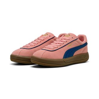 Puma Sneaker PUMA CLUB KLASSIKA SD, Damen, Gr. 37, blau (pink fruit, blazing blau, puma gold), Leder, Schuhe Sneaker