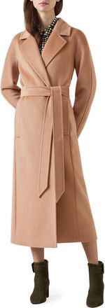 L.k. Bennett Frances Belted Wool Coat in Camel at Nordstrom, Size 2 Us