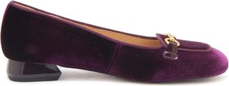 Emanuelle Vee Fluwelen Loafer Audrey Violet Mocassin - Dames - Loafers - Paars - 36 EU - Schoenen