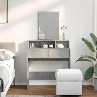 Berkfield Home Beautiful Dressing Table with Mirror Concrete Grey 80x41x144.5 cm