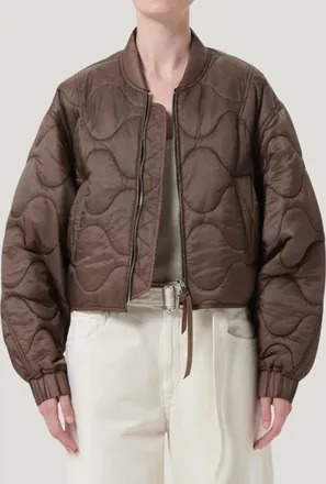 A Gold E Iona Quilted Jacket In Cocoa