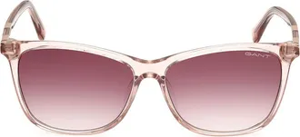 GANT Square Sunglasses in Shiny Pink /Gradient Brown at Nordstrom Rack